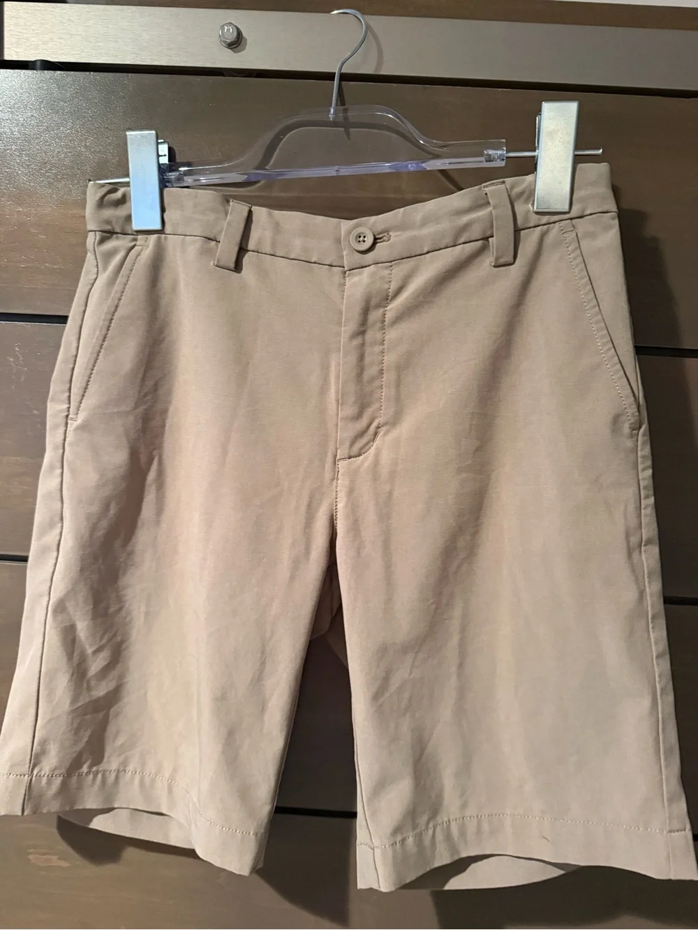 Vineyard Vines boys performance short in Khaki Tan